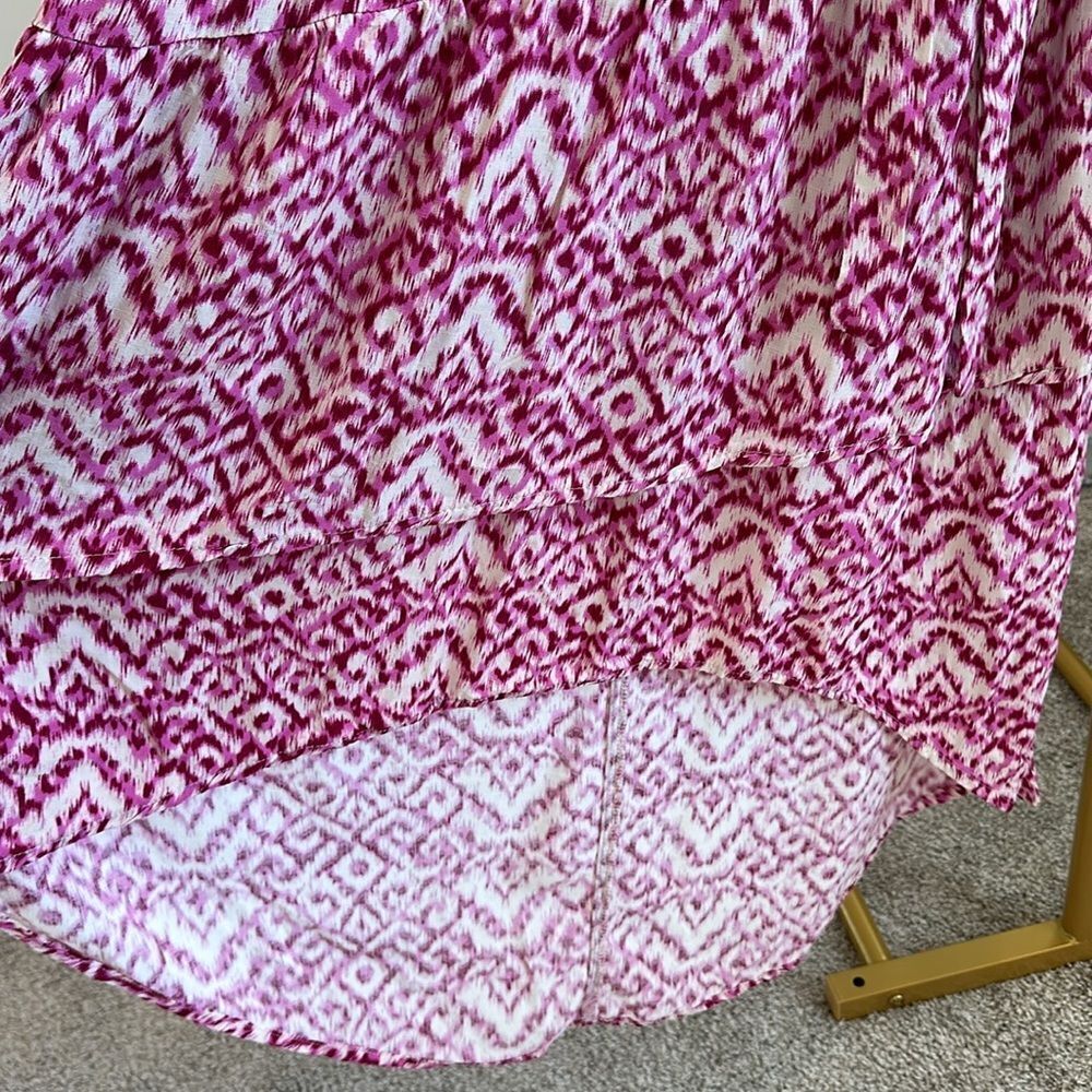 Who What Wear Pink Ikat Ruffle Sleeveless Dress. Size XS - Picture 6 of 8